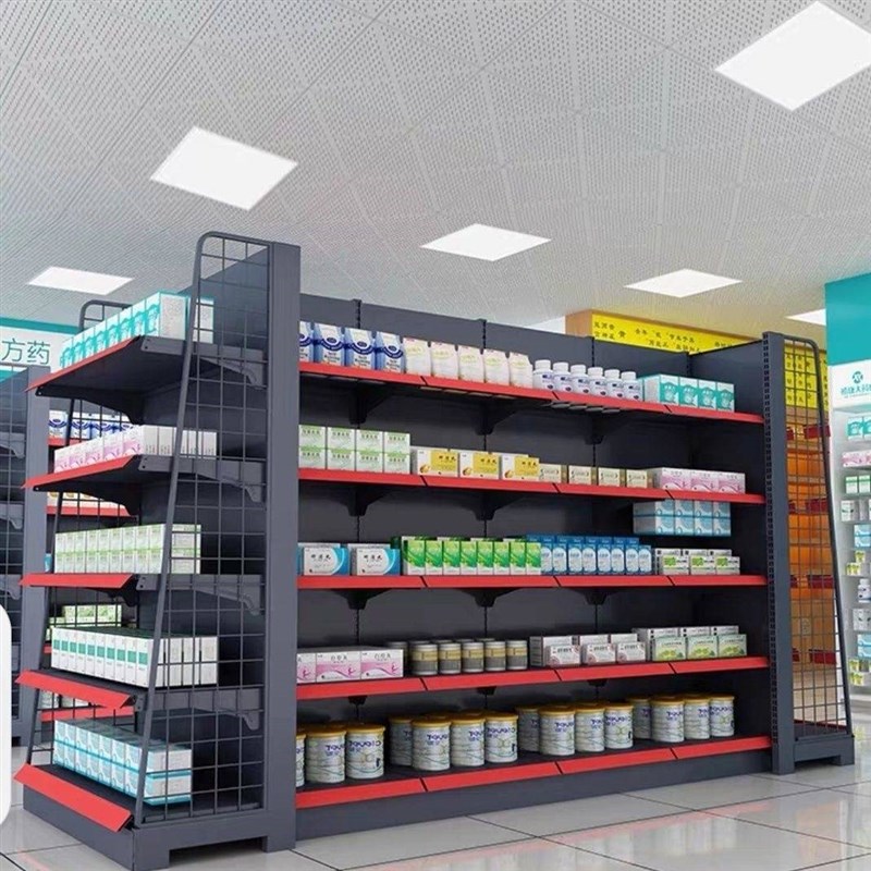 超市货架展示架便利店小卖部商场货架商店多层P单双面洞洞板置物