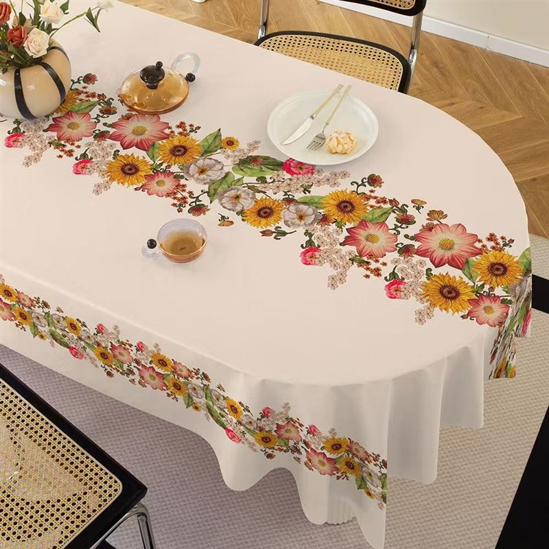 椭圆桌布防水防油免洗防烫s2025新款轻奢高级感简约餐桌垫茶几台