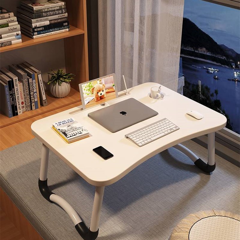 I床桌宿舍上铺大学生床上看书桌四方桌子折叠写字桌可移动电脑桌