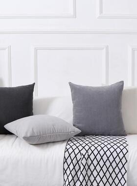 油风加厚雪尼客尔抱枕奶厅沙发靠垫靠套枕背纯色方形大腰AL10207