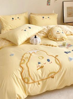 水洗套EX2022棉棉床上四套全棉儿童纯床件品学生宿舍被床单人三件