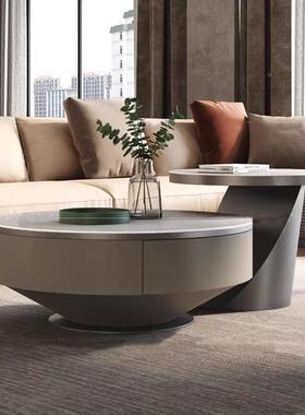 简意式轻板奢OIP岩电视柜茶几组合家用设计师小户极简约客型烤漆