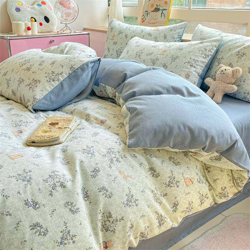 套纯棉新加厚全0棉磨毛秋1105226冬季被单件150x200x230被罩224款,床上用品,学生床品套件,淘宝优惠券,粉丝福利购,淘宝优惠卷