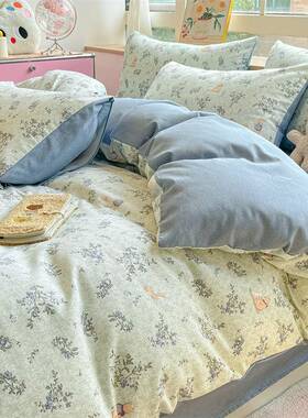 套纯棉新加厚全0棉磨毛秋1105226冬季被单件150x200x230被罩224款