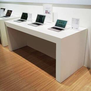 木质手机体验台展示桌数码平板桌白色烤漆智能锁桌子电脑摆设桌