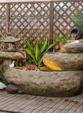 园招财假山流水NXF喷泉客厅阳台庭室院循环水鱼缸办公田外鱼池内