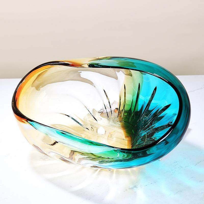 现代轻奢彩色琉璃大果盘厅样TB677509客板间售楼果桌面收纳处水盘,家居饰品,果盘/果篓,淘宝优惠券,粉丝福利购,淘宝优惠卷