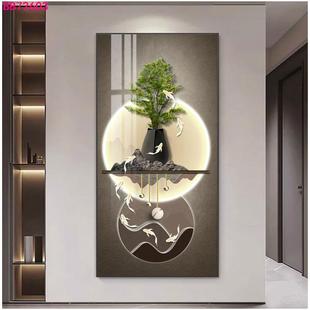 流427现水气生财入户玄装 饰画走廊过道挂画正对门大壁画代客关厅