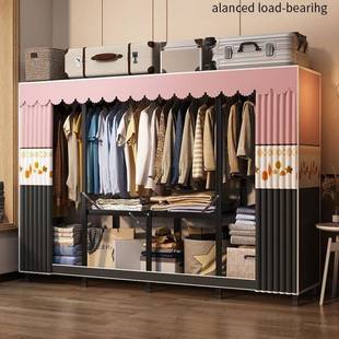 全钢架结实耐用出租房用装折家叠简易衣型柜用卧室免721安布小户