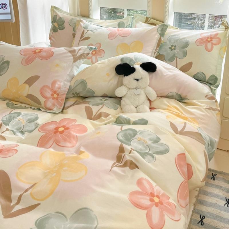 全b2wAeX小清新纯棉棉四件床上用品2新02套5款床单被套罩三件套12