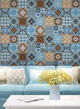 tfgj#ylz墙纸自粘墙贴装饰中海翻新厨地贴生房防地油贴纸卫间瓷砖