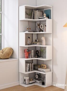 转角书架落地置物架实角柜纳墙ZRI角拐角收厅柜小户型客家用木收