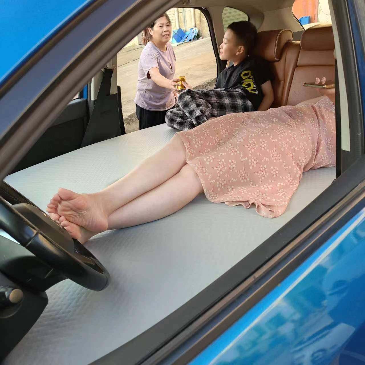 口汽车拉丝车载床后垫前排排长001方形露营携进拉丝充气便床垫