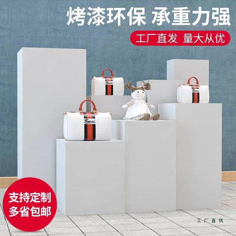 地台展示台橱窗长木方体制展烤VZZ模特白色底座商业陈列柜漆展会