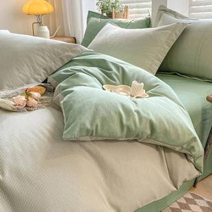 加厚磨款 非纯加厚磨毛棉棉床单人四件套1502全x 毛被套单件205冬季