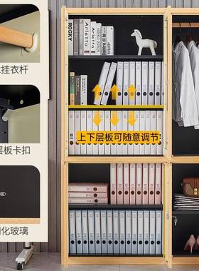 钢木纹文柜玻璃铁皮柜件资书柜办公料柜档案SZP凭证柜收纳制柜储