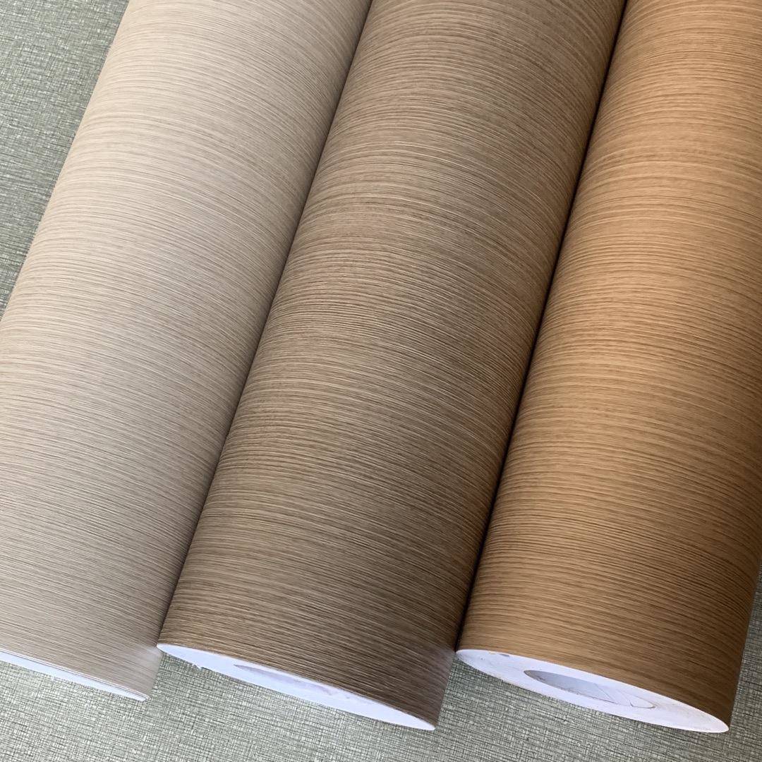 厚纸直木纹装饰贴膜pvc波195音软片竖酒店翻特新家具贴背胶墙纸壁