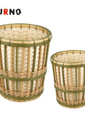 黄色形塑料仿竹线条编酒店客房圆浴织室密网毛脏衣服BB-0248巾收