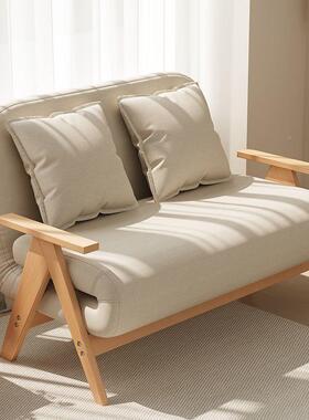 实木沙发床发折两用卧小户室型懒人多功能单人双人伸沙COJ缩沙叠发椅