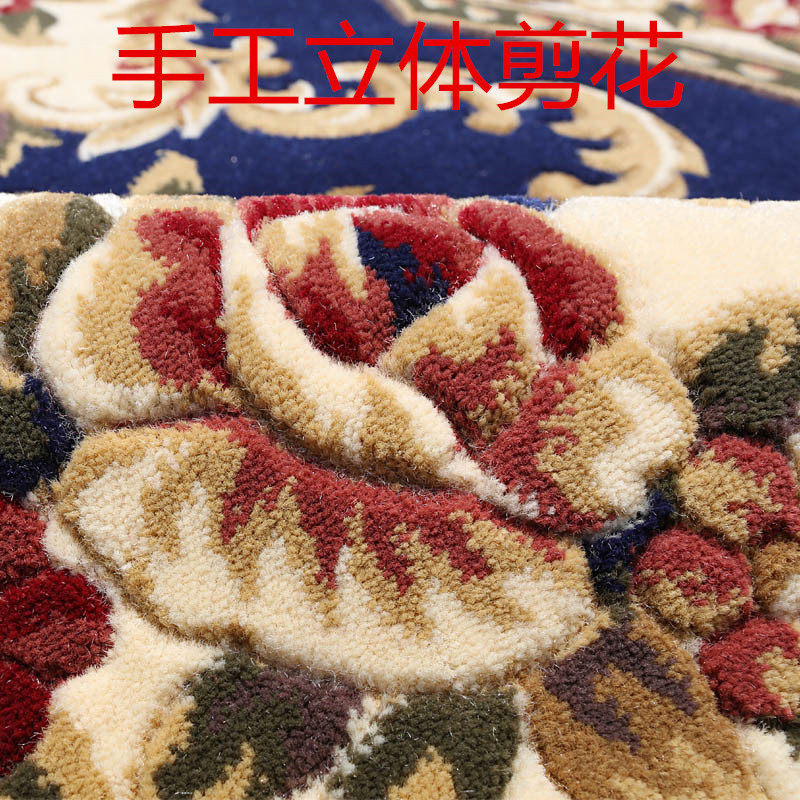 A6L圆形欧式卧室地毯中式地垫大厅客厅茶几下加厚转椅吊篮餐桌大