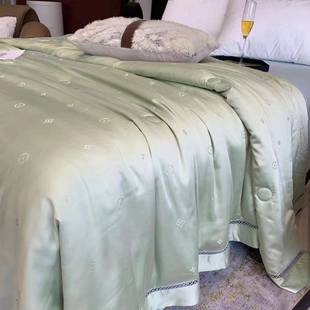 天000丝赛尔提花镂莱空凉宽边夏被2. 2.可机0洗木浆纤维感被不易