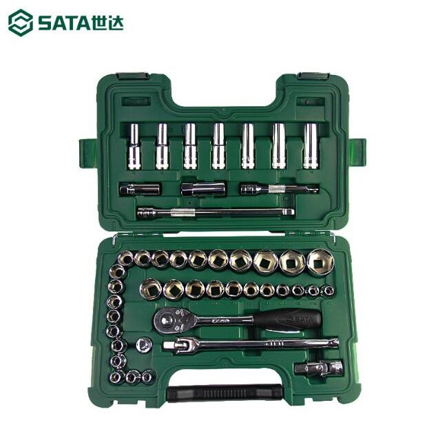 世达SATA 46件12.5MM公英制套筒扳手汽车组套汽修工具套装 09006