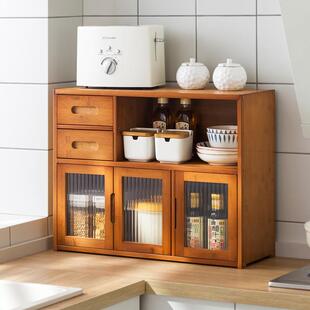 厨房置物架台面碗碟架调味料收纳柜子家用多功能储物柜桌面餐边柜