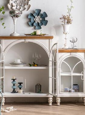 店简约网红展A2356A2柜个性民宿酒色客收纳书柜法式厅奶油风白玻