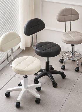 酒吧GWR椅吧台转可动靠背家用理发升降旋圆凳子滑轮前台大工椅移