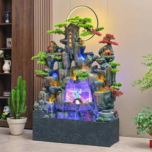 公水司客厅阳台花园院风水轮假山庭流喷件泉循环水景摆鱼池造LGH