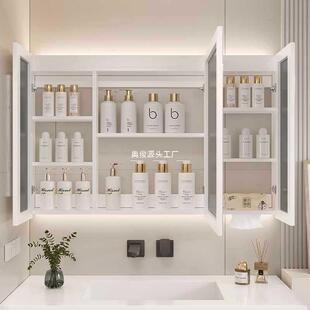 实木智能浴室镜柜挂墙手式 生间浴室镜洗间卫741镜置物架收子纳储