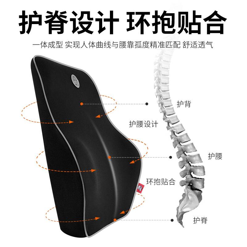 内饰用品汽车头枕 高回弹记忆棉车载颈枕靠垫套装 汽车腰靠记忆棉