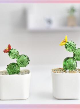 ?淄博创意琉璃摆小件多肉人掌豆芽植物盆Fh($%p@v栽办桌玻璃仙工