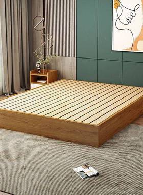 榻榻米床落馆地PEM式床架.8x2米空架超子框架厚床宾1床卧室床架