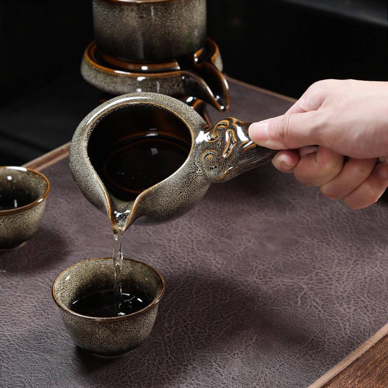 懒人半全自动创意石磨旋转出水功夫泡茶器茶具套装家用陶瓷茶壶