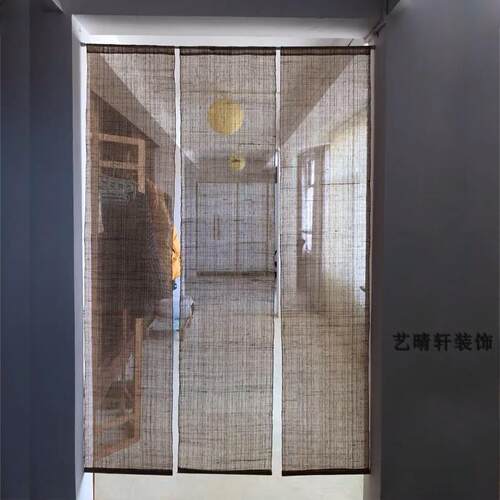 门帘隔断帘免打洞简易安装夏布帘透光帘遮挡帘玄关隔断透风帘新品