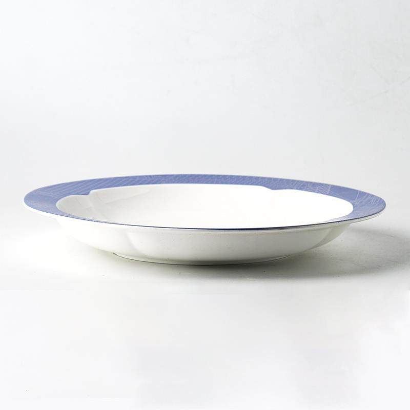 清UZY圆明上河图酒英店几何线条陶瓷餐具1蓝2寸深盘色盘凉菜商用,餐饮具,盘,淘宝优惠券,粉丝福利购,淘宝优惠卷