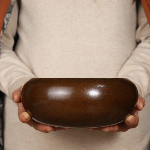 纯铜大号茶洗铜钵仿古禅意茶道茶具配件建水笔洗复古水盂壶承摆件