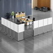 屏风办公室隔断简约可折叠玻璃板式 车间隔断墙 移动推拉工厂简易装