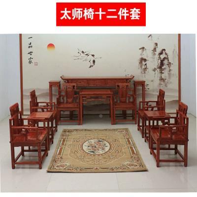 ?农堂屋榆木中堂六件套家小用中式佛八台神桌实木四件椅套太师村