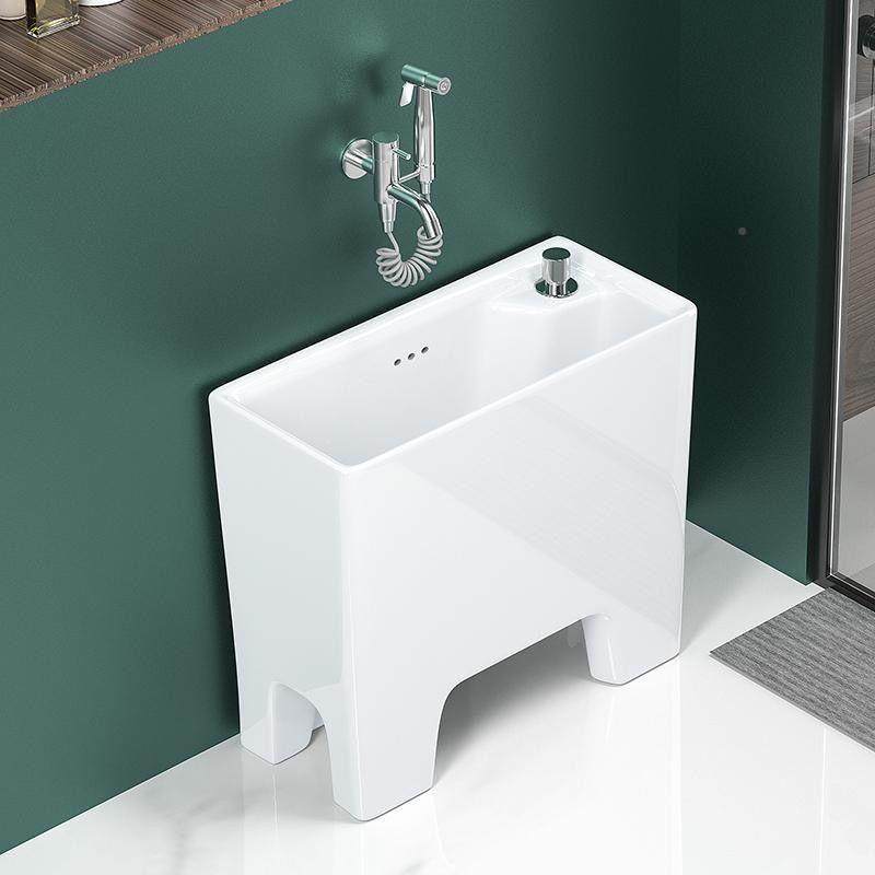 Kx扁h2cm拖把池窄小号陶瓷布池家123用阳台洗墩布池迷你长拖拖0水