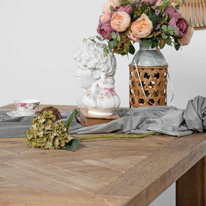 美式木复古做旧实长条原木桌商VVM用洽餐谈茶桌椅组合长方形办公