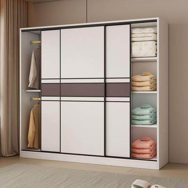 实房木生态衣板衣柜家用卧室儿童出租推DGB拉门橱移门柜子储柜加