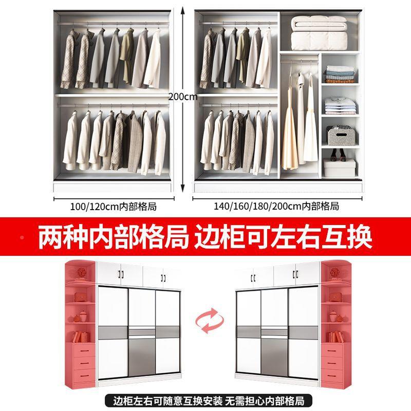 实衣柜家用卧室现门RDB代简约推拉小户木型儿童柜门子轻奢风移大衣橱