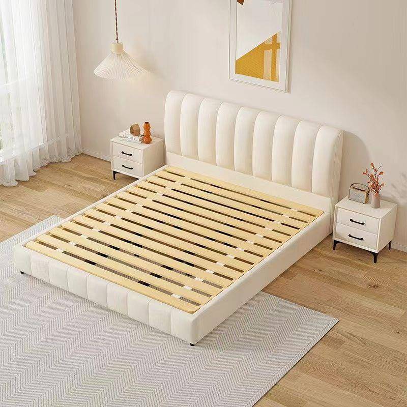 奶油布艺床GY01科技布实木床人双人主卧大床风轻奢婚床家软包床单