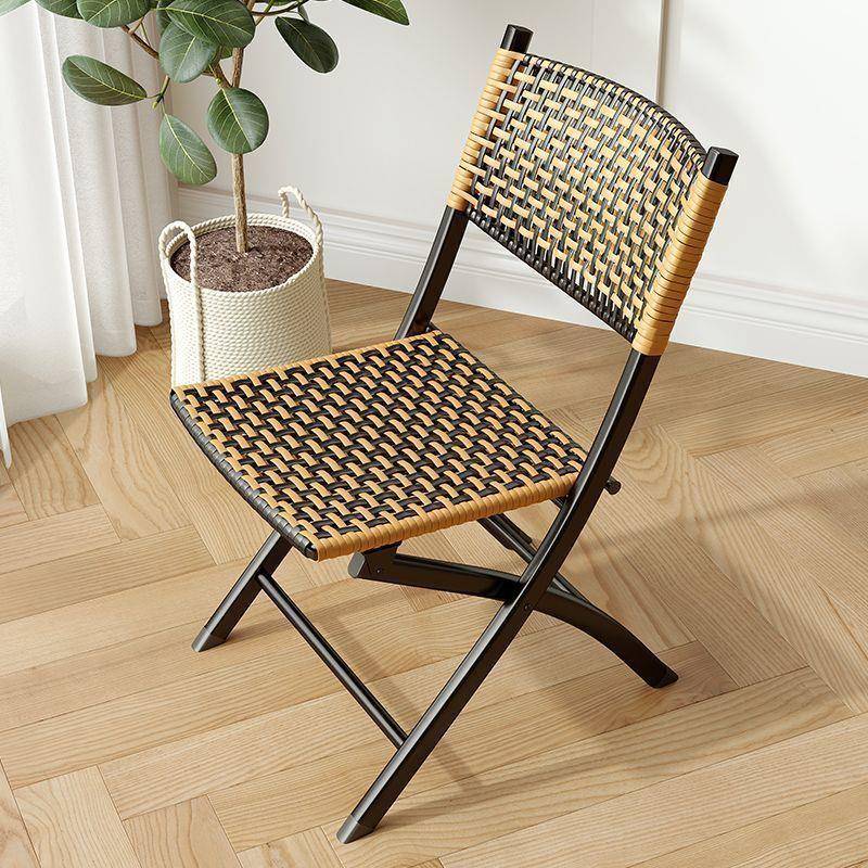 阳台折叠家用休闲藤椅塑料凳YCH藤编靠背小户椅子单椅人外马扎子