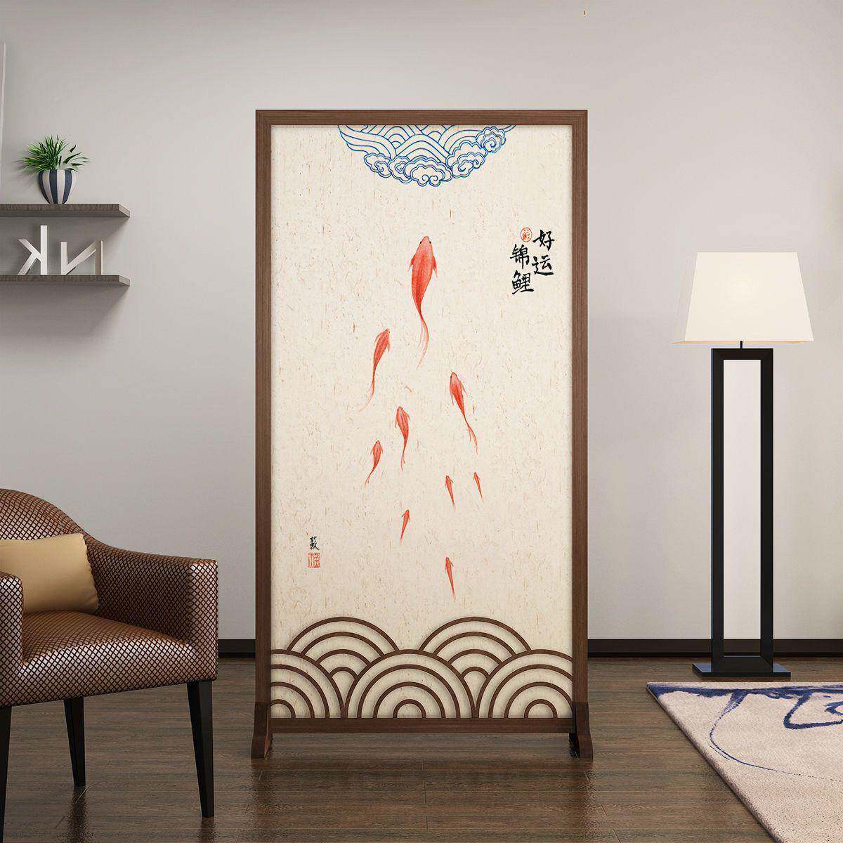 新店中式酒屏风隔客厅进门入户玄关家用PXP茶断室办公茶室座屏森