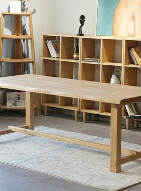 实木莫比恩餐椅组合家用长方形子吃饭桌餐厅餐桌日ETI式桌大板桌