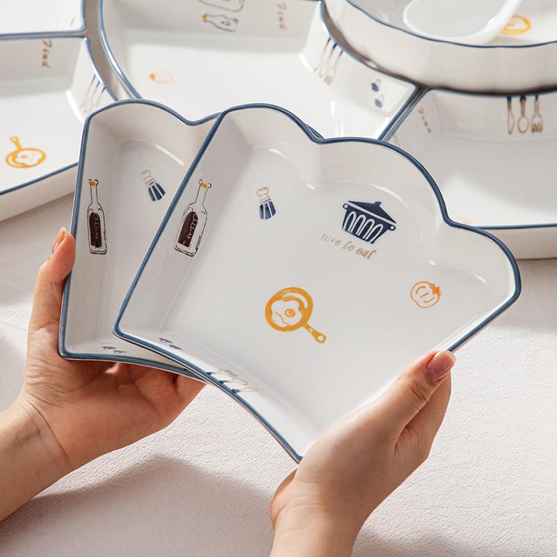 团圆拼盘餐5具组合20过2新陶款碗碟套装家用瓷年家NRV庭圆桌盘子