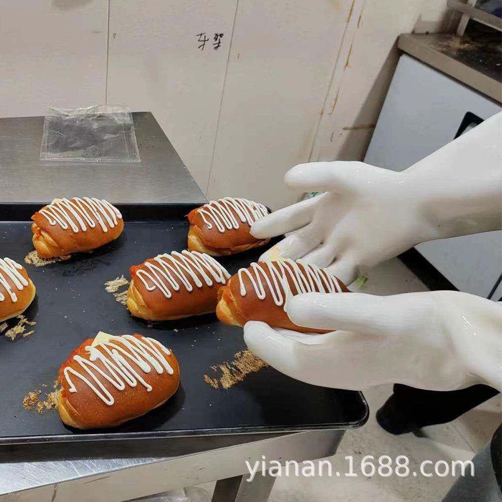 手套防烫隔热耐高加温水防洗热烤箱橡708胶加长厚耐磨厨房不烫手